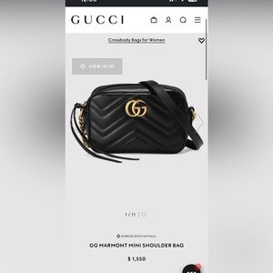 AUTHENTIC GG MARMONT MINI SHOULDER BAG.. Used twice. dust bag and box included
